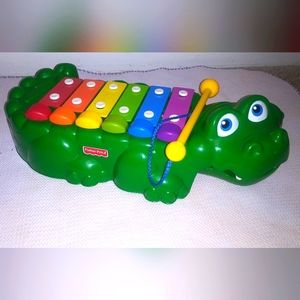 Fisher Price Crocodile Alligator Xylophone Piano Pull Along Toy w/ Wheels